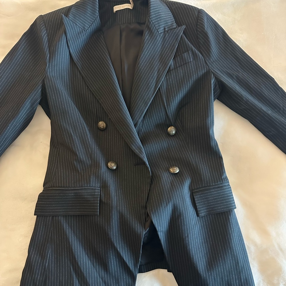 Ramy Brook Charcoal Pinstripe Blazer